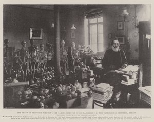La muerte del profesor Virchow, el famoso científico en su laboratorio en el Instituto Patológico de Berlín de English Photographer