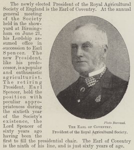 El Conde de Coventry, Presidente de la Sociedad Real de Agricultura de English Photographer