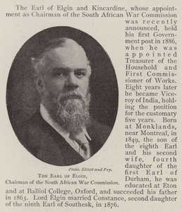 El conde de Elgin, presidente de la Comisión de la Guerra de Sudáfrica de English Photographer