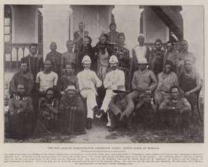 Los invitados de la coronación de la administración del este de América, jefes nativos en Mombasa de English Photographer
