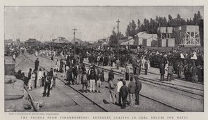 El Éxodo de Johannesburgo, Refugiados partiendo en Vagones de Carbón hacia Natal de English Photographer