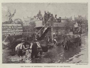 Las Inundaciones en Southsea, Interrupción del Tráfico de Coches