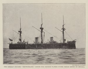 El crucero alemán Deutschland, rumbo a aguas chinas bajo el mando del Príncipe Enrique de Prusia de English Photographer