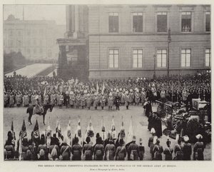 El Emperador Alemán presentando estandartes a los nuevos batallones del ejército alemán en Berlín de English Photographer