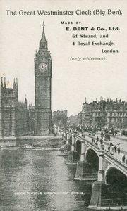 El Gran Reloj de Westminster, Big Ben, hecho por E Dent y Co Ltd de English Photographer