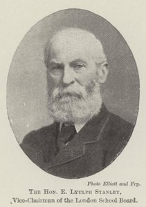 El Honorable E Lyulph Stanley, vicepresidente de la Junta Escolar de Londres de English Photographer