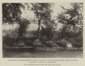 El Levantamiento de la Frontera India, Tumbas de los Hombres de la Infantería Ligera de Somersetshire muertos en Acción en Shabkadr de English Photographer