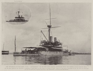 La invisibilidad de los buques de guerra, HMS Devastation en el nuevo color gris contrastado con el casco pintado de negro anterior de English Photographer