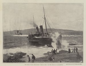El barco de vapor de la Isla de Man Monas Isle en las rocas de Castletown de English Photographer