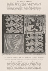 El estandarte del rey para la Capilla de San Jorge, Windsor, bordado por la Real Escuela de Bordado Artístico de English Photographer