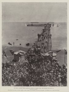 El crucero del Rey, sus majestades desembarcando en el muelle de Ramsey, Isla de Man, el 25 de agosto