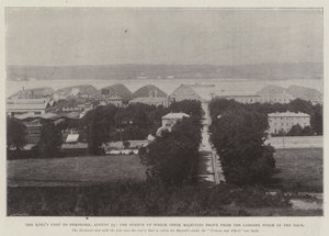 La visita del Rey a Pembroke, 23 de agosto, la avenida por la que sus majestades condujeron desde el muelle de desembarco en el puerto de English Photographer
