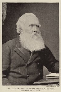 El difunto honorable Sir Austen Henry Layard, GCB, explorador de Nínive de English Photographer