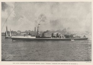 El último percance del destructor de torpedos, HMS Wizard, dañado frente a Portsmouth el 5 de diciembre de English Photographer