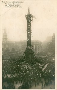 Celebración de Nelson en Trafalgar Square, Londres, 21 de octubre de 1905 de English Photographer