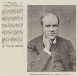 El nuevo obispo de Rochester, el reverendo R T Davidson, DD