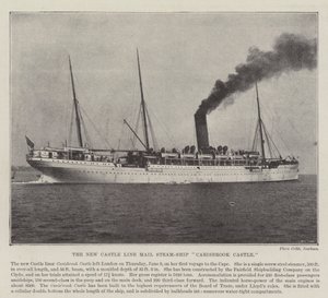 El nuevo barco de correo de la línea Castle, Carisbrook Castle