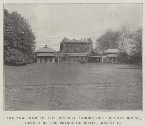 El nuevo hogar del laboratorio físico, Bushey House, inaugurado por el Príncipe de Gales, 19 de marzo de English Photographer