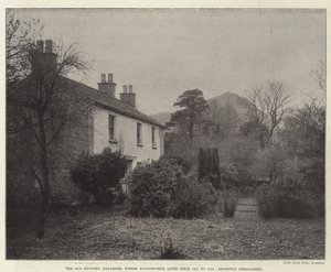La antigua rectoría, Grasmere, donde Wordsworth vivió de 1811 a 1813, recientemente demolida de English Photographer