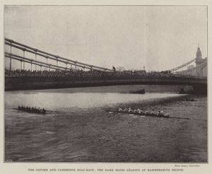 La Carrera de Botes de Oxford y Cambridge, los Oscuros Liderando en el Puente de Hammersmith de English Photographer