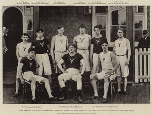 Los deportes atléticos de las universidades de Oxford y Yale en los terrenos del Queens Club, West Kensington, el equipo de Yale
