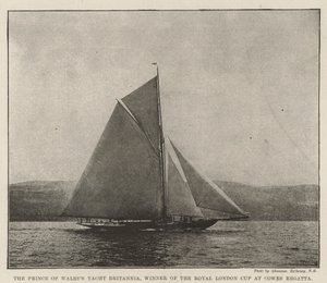 El yate Britannia del Príncipe de Gales, ganador de la Copa Real de Londres en la Regata de Cowes de English Photographer