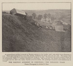 El accidente ferroviario en Cornwall, el tren descarrilado