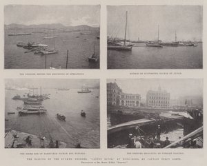 El levantamiento de la draga hundida, río Cantón, en Hong Kong, por el Capitán Percy Scott de English Photographer