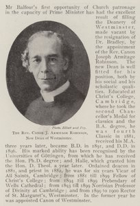 El reverendo canónigo J Armitage Robinson, nuevo decano de Westminster de English Photographer