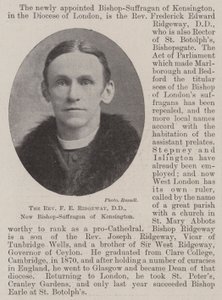 El reverendo F. E. Ridgeway, DD, nuevo obispo sufragáneo de Kensington de English Photographer