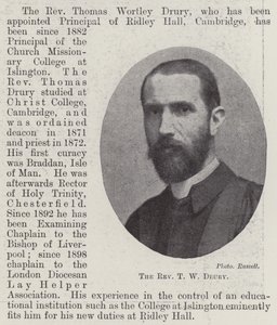 El reverendo T W Drury de English Photographer