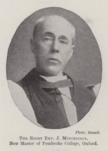El Reverendo J. Mitchinson, nuevo maestro del Pembroke College, Oxford de English Photographer