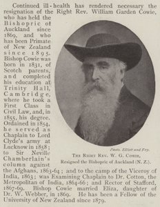 El Reverendo W G Cowie, renunció al Obispado de Auckland (Nueva Zelanda) de English Photographer