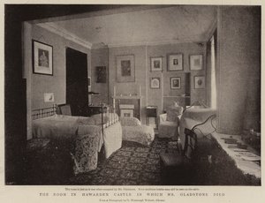 La habitación en el castillo de Hawarden donde murió el Sr. Gladstone