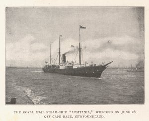 El buque de correo real Lusitania, naufragado el 26 de junio frente a Cabo Race, Terranova de English Photographer