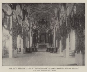 El Matrimonio Real en Coburgo, el Interior de la Capilla arreglada para la Boda de English Photographer