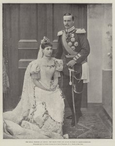 La boda real en Coburgo, el Gran Duque y la Gran Duquesa de Hesse-Darmstadt