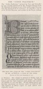 La venta por £5250 del Codex Psalterum por Mr Quaritch, una página del libro de English Photographer