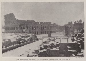 La tormenta de nieve en Roma, el Coliseo bajo la nieve el 6 de enero de English Photographer