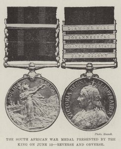 La medalla de la guerra sudafricana presentada por el Rey el 12 de junio de English Photographer