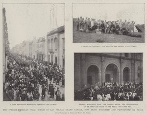 La guerra hispanoamericana, escenas en Las Palmas, Gran Canaria, ahora fortificada y aprovisionada por España