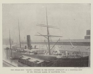 El Buque de Vapor Maine, ofrecido al Almirantazgo Británico como Buque Hospital por el Sr. Bernard Baker, de Baltimore, EE.UU. de English Photographer