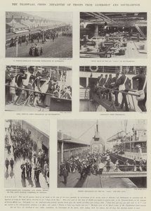 La crisis del Transvaal, salida de tropas de Aldershot y Southampton de English Photographer