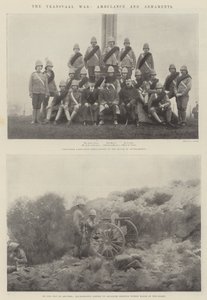 La guerra de Transvaal, ambulancia y armamentos de English Photographer