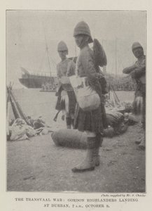 La Guerra del Transvaal, Gordon Highlanders Desembarcando en Durban, 7 am, 9 de Octubre