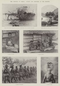 El problema en Samoa, escenas y bocetos en las islas