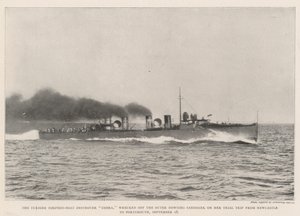 El destructor de torpedos a turbina Cobra, naufragado en el banco de arena Outer Dowsing durante su viaje de prueba de Newcastle a Portsmouth, 18 de septiembre de English Photographer