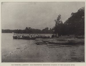 La cuestión de Venezuela, expedición de prospección de oro subiendo el río Mazaruni de English Photographer