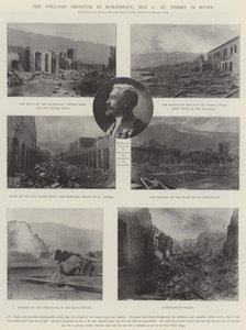El desastre volcánico en Martinica, 8 de mayo, St Pierre en ruinas