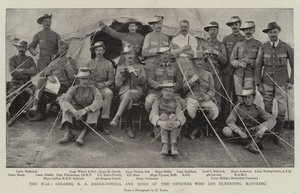 La Guerra, Coronel R S Baden-Powell y algunos de los Oficiales que defienden Mafeking